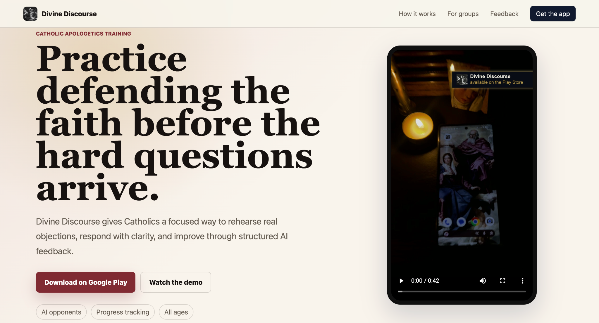 Divine Discourse product website preview